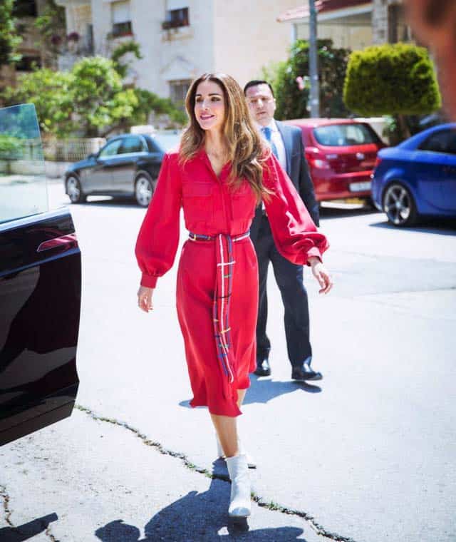 Queen Rania's Red Louis Vuitton Bag