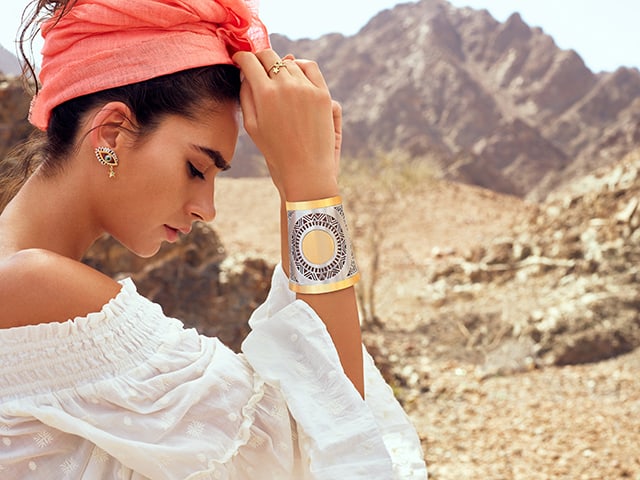 Wings Cuff - Gold, Sterling Silver - Designer Bracelets | Azza Fahmy  Jewellery