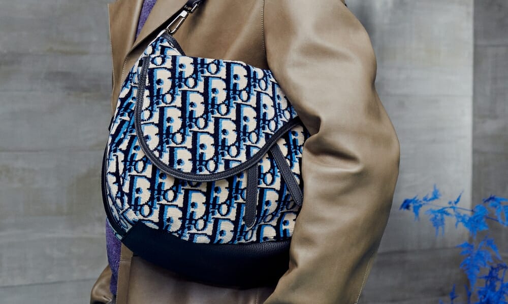 Saddle Bag Khaki Smooth Calfskin Marquetry with Dior Signature  DIOR PT