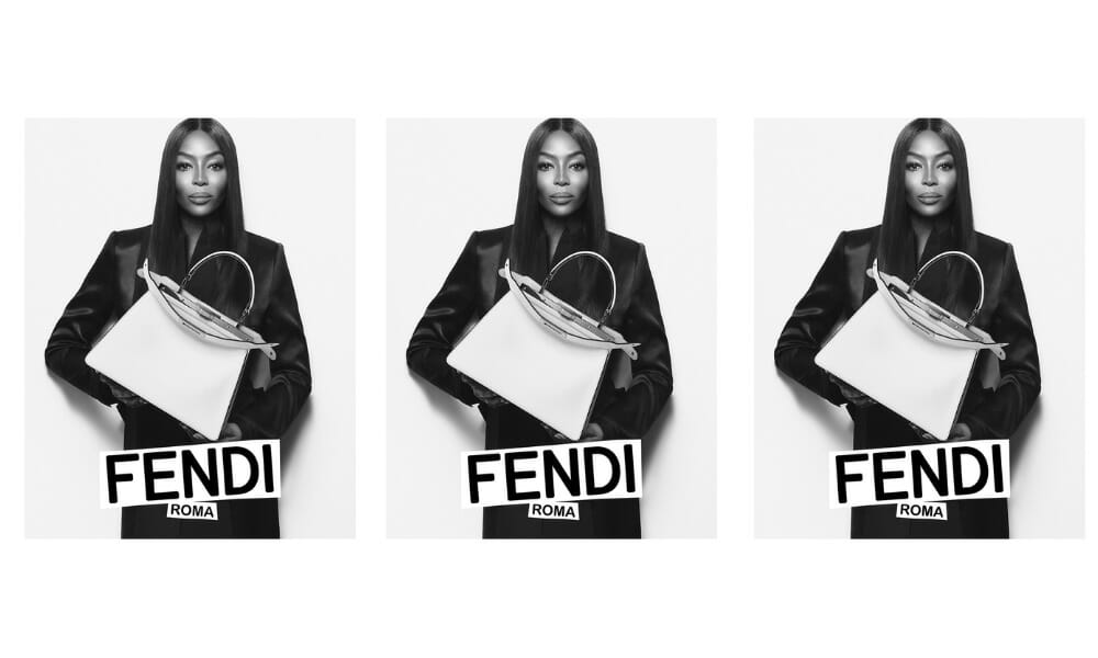 Naomi Campbell Models Fendi Peekaboo Spring 2023 Bag