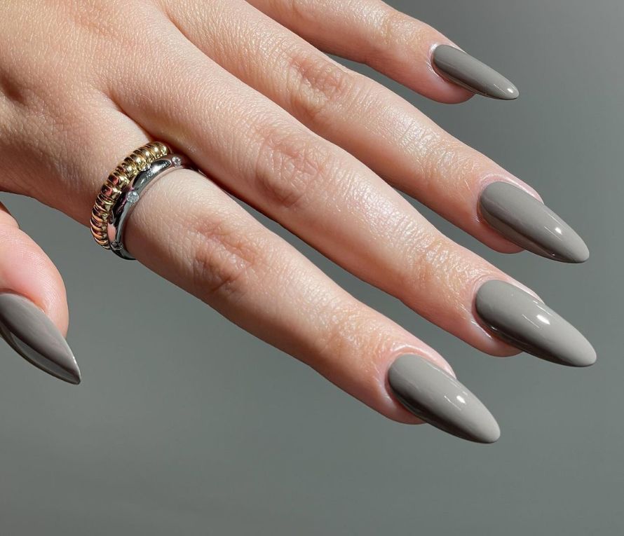 stone nails grey nails TikTok