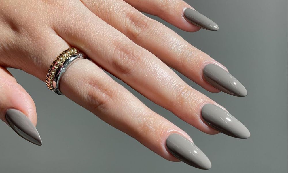 stone nails grey nails TikTok