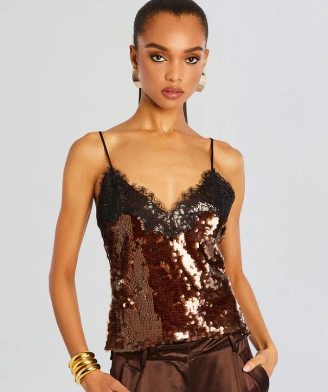 dark brown sparkly festive wear