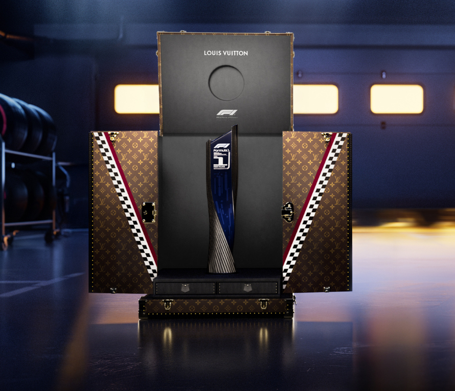 MAX VERSTAPPEN CLAIMS VICTORY AT THE QATAR GRAND PRIX WITH LOUIS VUITTON TROPHY TRUNK.