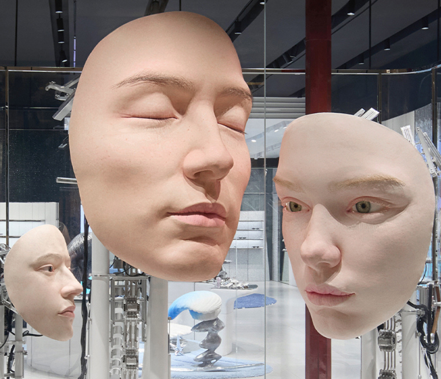 GENTLE MONSTER RENEWS ITS DUBAI MALL FLAGSHIP AND LETS 3D FACES SET A NEW STANDARD FOR BRAND PRESENTATIONS.