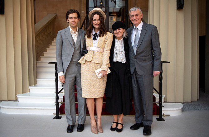 James Righton, Keira Knightley, Sharman Knightley and Kevin William Knightley