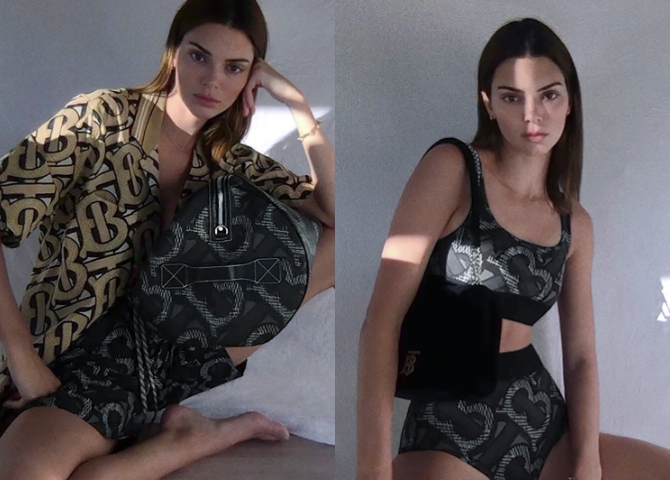 Kendall Jenner for the new Burberry TB Summer Monogram collection 