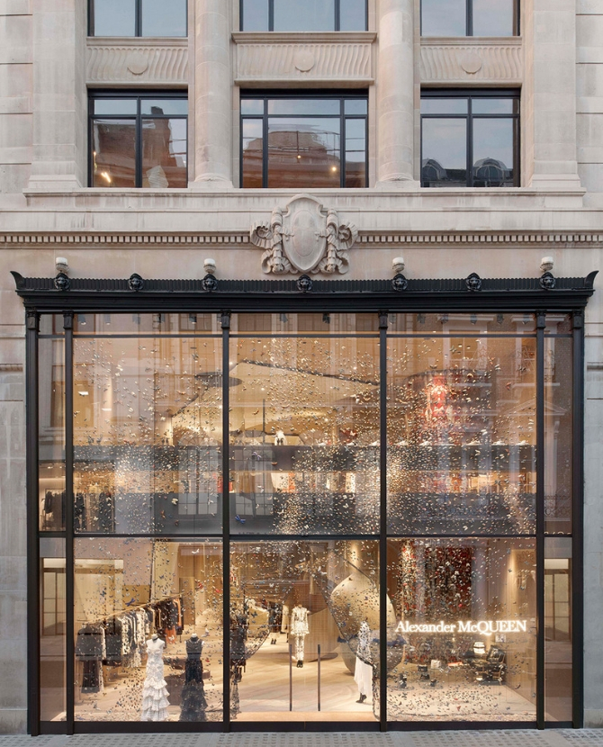 The Alexander McQueen flagship store features a study space for students