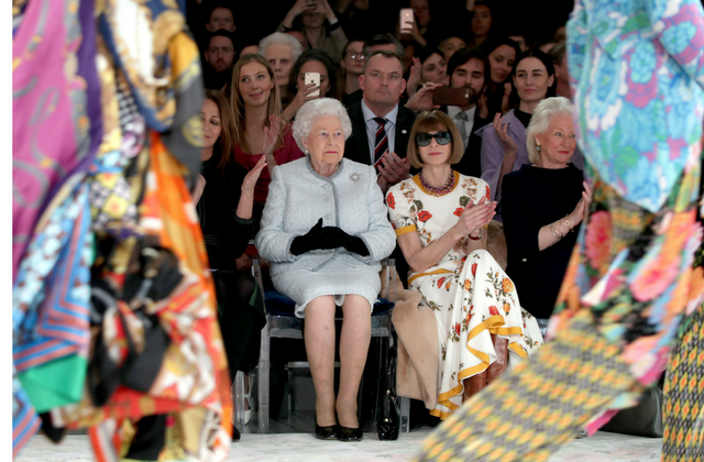 Queen Elizabeth II at London Fashion Week